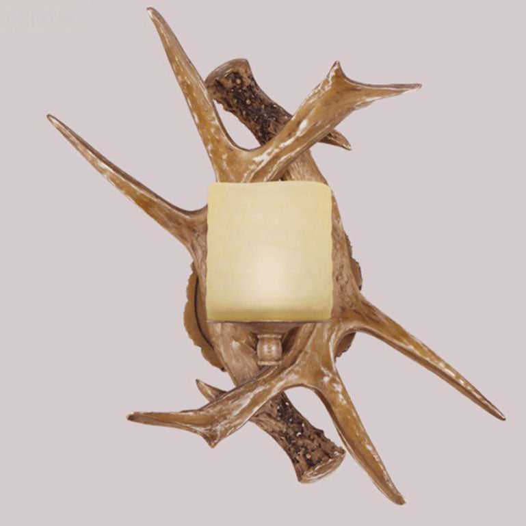Retro Antler Glass Wall Sconce