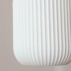 Vintage Japanese Ceramic Dome Pendant Light with Wood