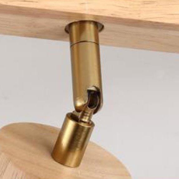 Japanese Minimalist LED Semi-Flush Mount Wooden Track Lighting - 2/3/4/5 Light Options