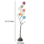 Rustic 6-Light Floor Lamp with Aluminum Weaving Balls and Tree Branch Design