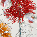 Rustic 6-Light Floor Lamp with Aluminum Weaving Balls and Tree Branch Design
