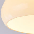 Vintage Walnut Brass Round Semi-Flush Mount Ceiling Light