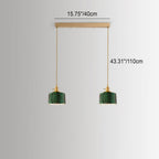 Nordic Vintage Green Brass Glass Island Chandelier - 1, 2, or 3 Lights