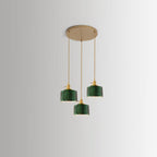 Nordic Vintage Green Brass Glass Island Chandelier - 1, 2, or 3 Lights