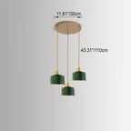 Nordic Vintage Green Brass Glass Island Chandelier - 1, 2, or 3 Lights