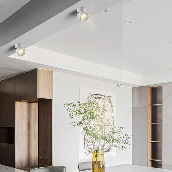 Adjustable Aluminum LED Flush Mount Ceiling Light - Modern Minimalist Design for Living Room