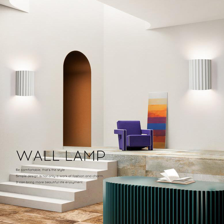 Scandinavian Resin Half Column 2-Light Wall Sconce