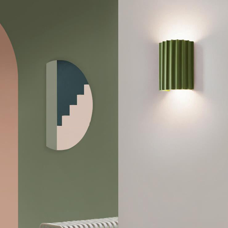 Scandinavian Resin Half Column 2-Light Wall Sconce