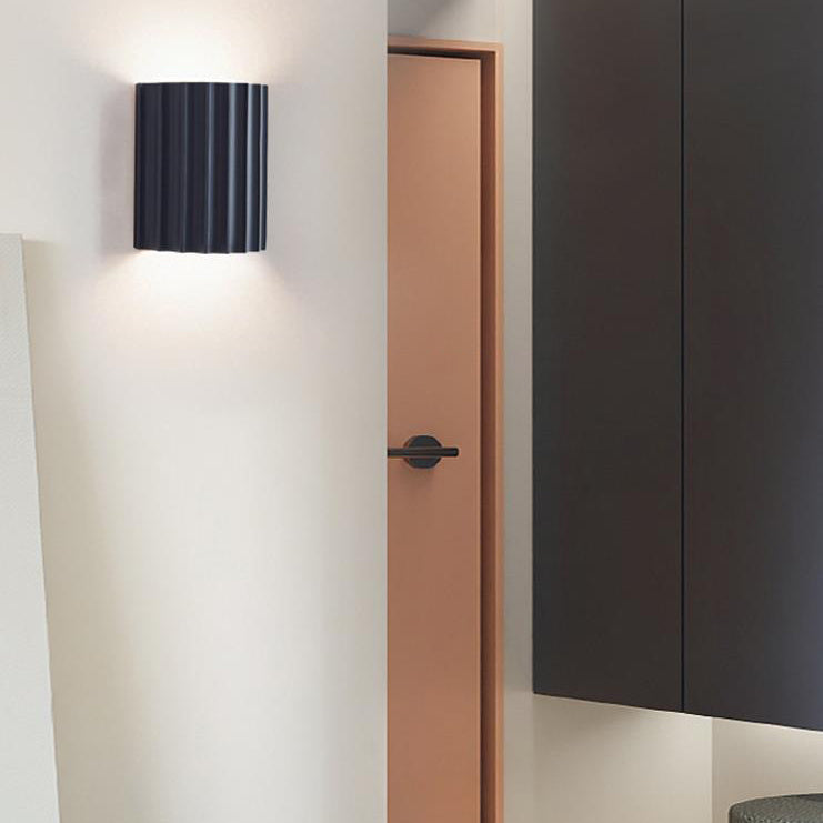 Scandinavian Resin Half Column 2-Light Wall Sconce