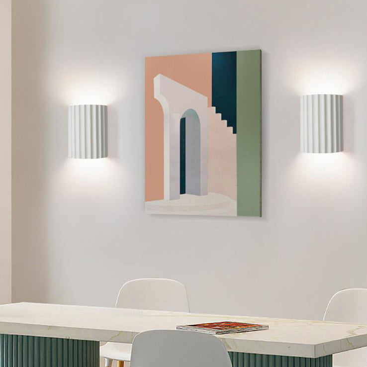 Scandinavian Resin Half Column 2-Light Wall Sconce