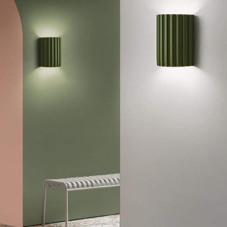 Scandinavian Resin Half Column 2-Light Wall Sconce