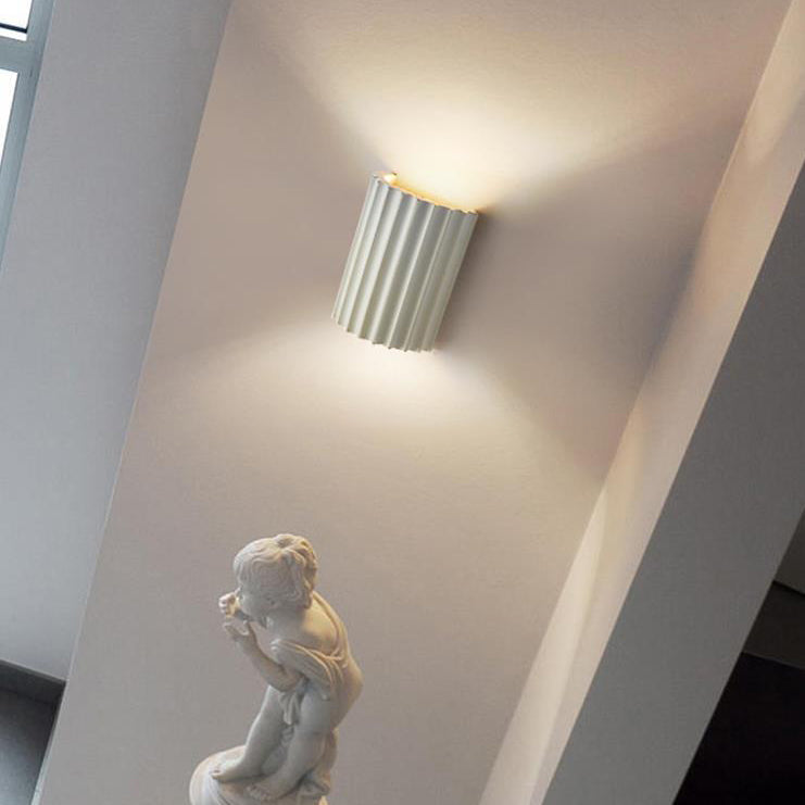 Scandinavian Resin Half Column 2-Light Wall Sconce
