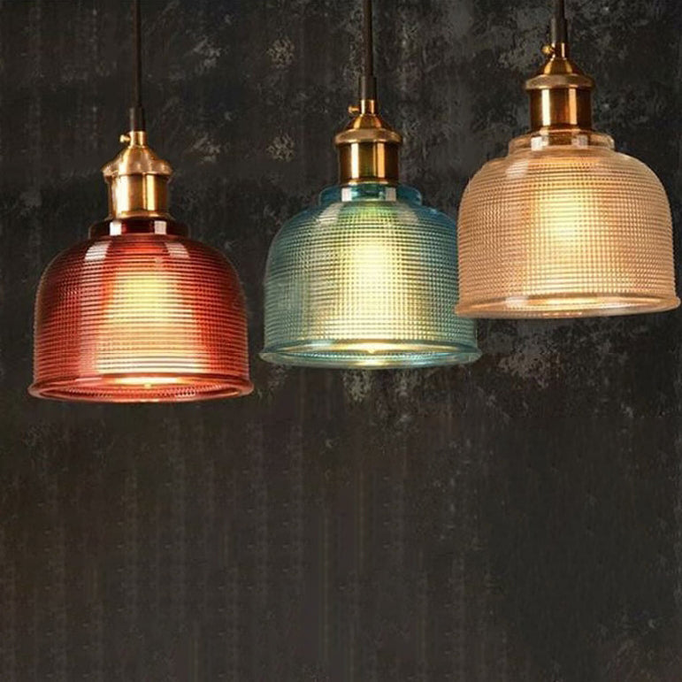 Premium Vintage Lattice Glass 1-Light Pendant
