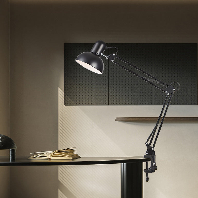 Minimalist Retractable Clip-On Table Lamp - Long Arm Design for Bedroom