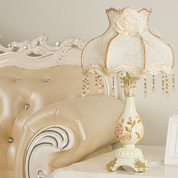 Elegant European Resin Table Lamp - 1-Light Design for Bedroom