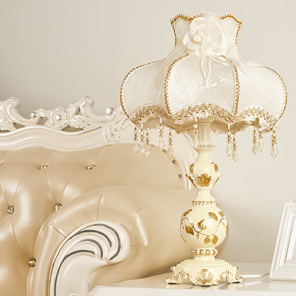 Elegant European Resin Table Lamp - 1-Light Design for Bedroom