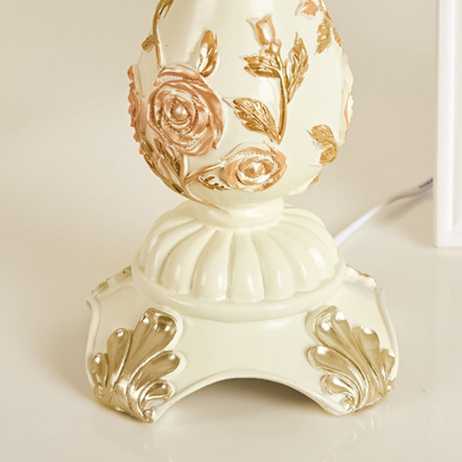 Elegant European Resin Table Lamp - 1-Light Design for Bedroom