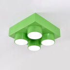 Modern Square Iron LED Flush Mount Ceiling Light for Bedroom