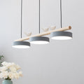 Resin Bird LED Wood Chandelier