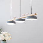 Resin Bird LED Wood Chandelier