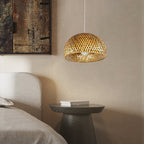 Premium Bamboo Weaving 1-Light Pendant Lamp - Rustic Design