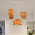Premium Bamboo Weaving 1-Light Pendant Lamp - Rustic Design
