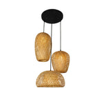 Premium Bamboo Weaving 1-Light Pendant Lamp - Rustic Design