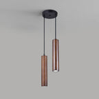 Contemporary Wood Cylinder LED Pendant Light