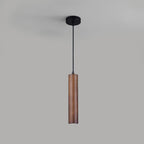 Contemporary Wood Cylinder LED Pendant Light