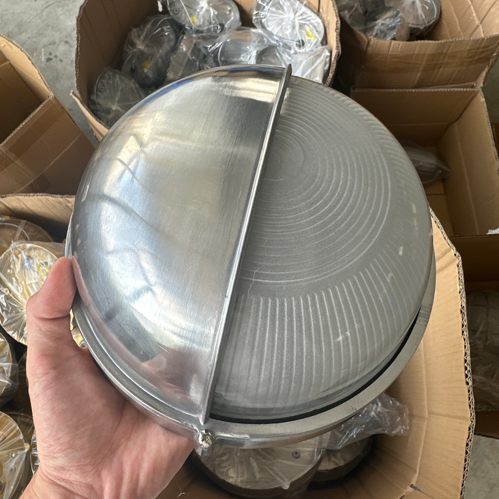 Modern Waterproof Aluminum and Glass Frosted Round Outdoor