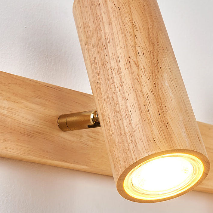 Japanese Minimalist Solid Wood Flush Mount Ceiling Light - Available in 1, 3, or 4 Lights