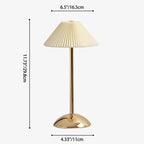 Scandinavian Rechargeable Conic Pleated Table Lamp - 1-Light Bedside Design