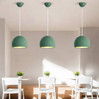 Contemporary Round Iron Pendant Light - Single Light, Solid Color