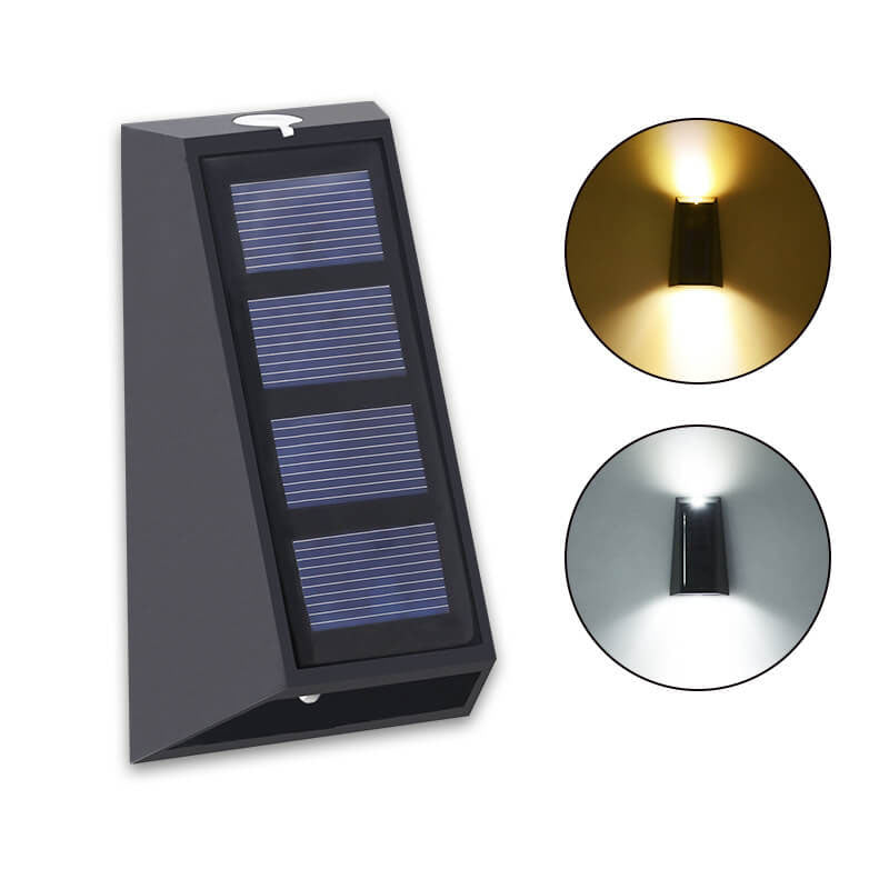 Premium Solar RGB Trapezoid Outdoor LED Wall Sconce Lamp