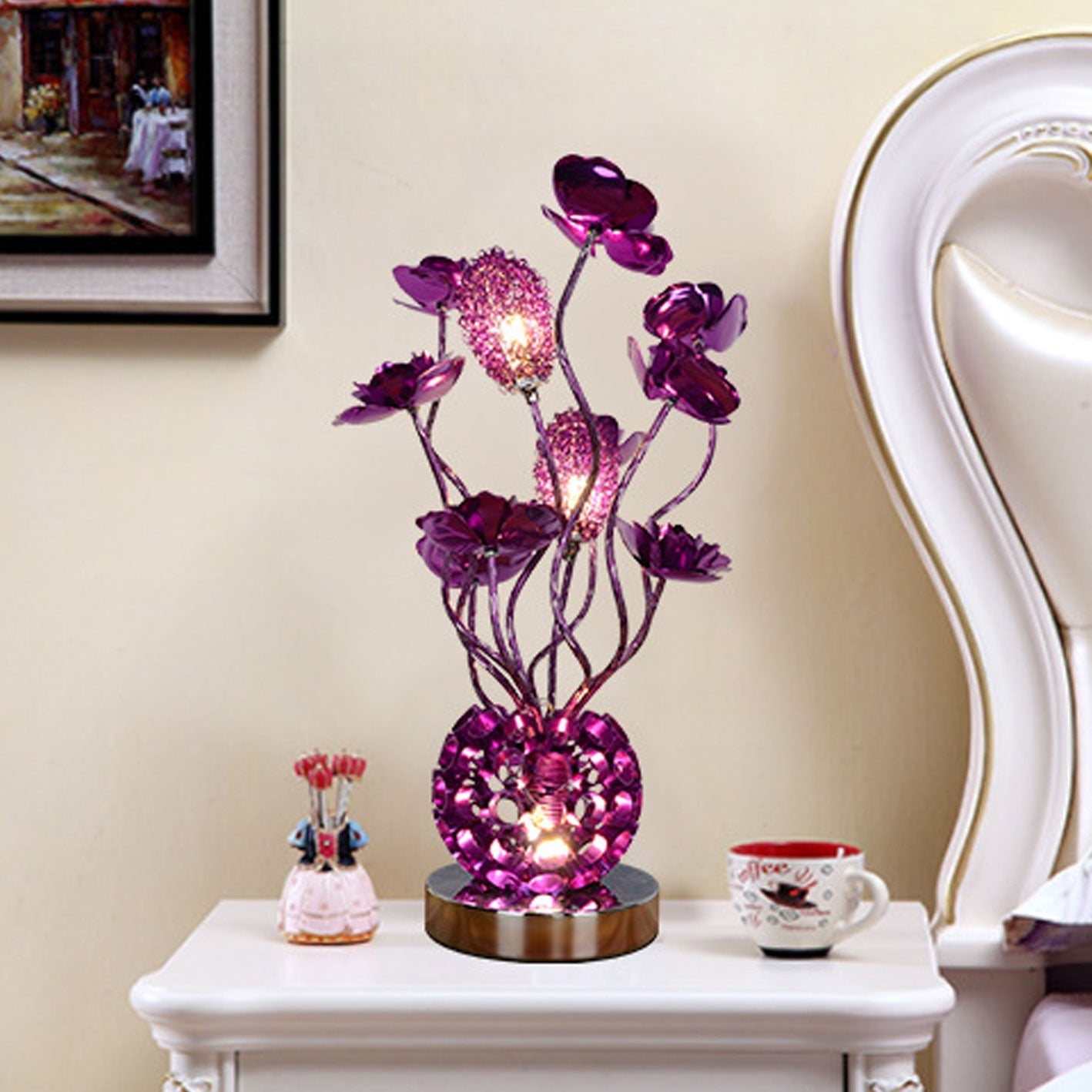 Premium European Rose Aluminum LED Table Lamp