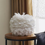 Contemporary Ball-Shaped Table Lamp with Feather Design