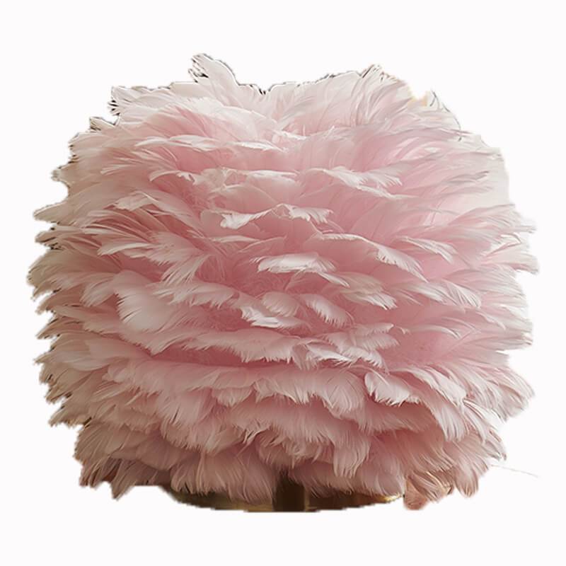 Contemporary Ball-Shaped Table Lamp with Feather Design