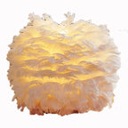Contemporary Ball-Shaped Table Lamp with Feather Design