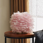 Contemporary Ball-Shaped Table Lamp with Feather Design