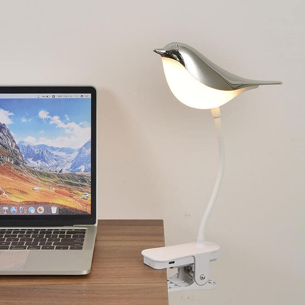 Nordic Bird Clip LED Night Light - USB Rechargeable Table Lamp