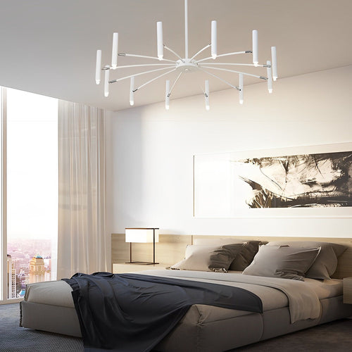 Adjustable Three-Step Dimming LED Metal Chandelier - Minimalist Design