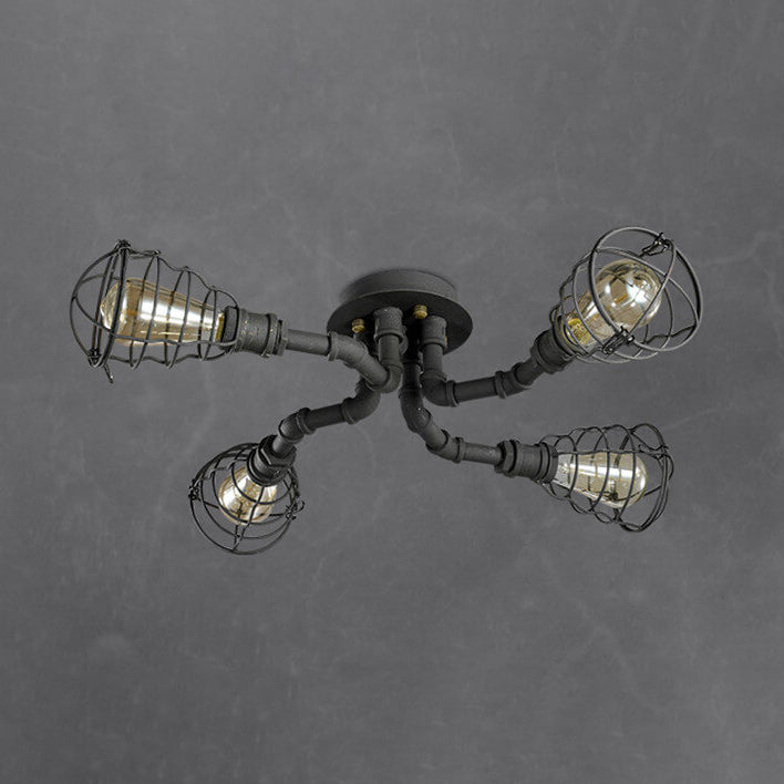 Industrial Round Iron Flush Mount