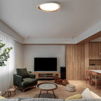 Contemporary Wood Grain Pebble LED Flush Mount Ceiling