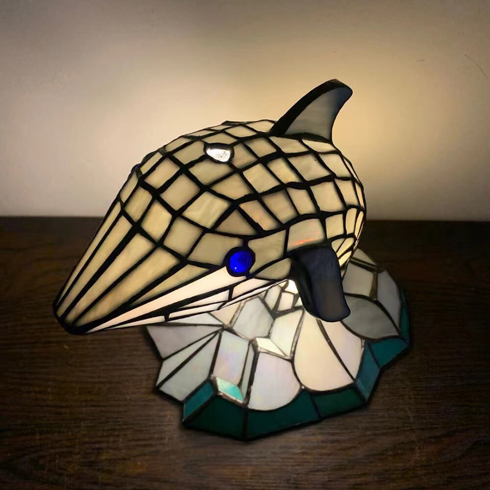 Premium Tiffany Stained Glass Animal Table Lamp - 1-Light Decorative Accent