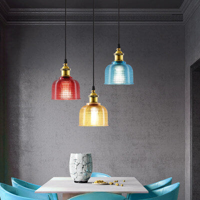 Premium Vintage Lattice Glass 1-Light Pendant