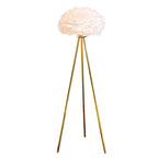 Contemporary Globe Floor Lamp with Feather Design