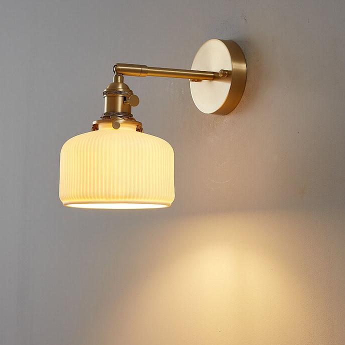 Minimalist Striped Ceramic Wall Sconce