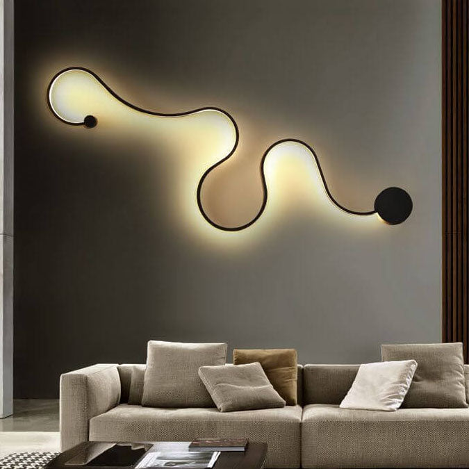 Curved Aluminum LED Snake Wall Sconce