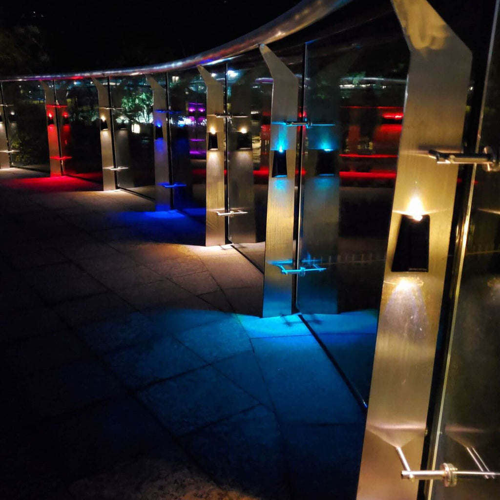 Premium Solar RGB Trapezoid Outdoor LED Wall Sconce Lamp
