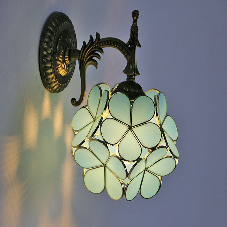 Tiffany Flower Glass Wall Sconce